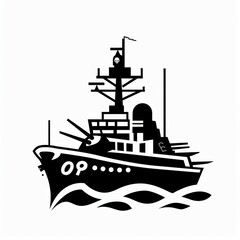 Obraz premium Warship icon flat. Illustration isolated vector sign symbol 