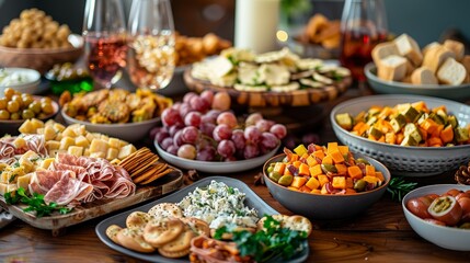 Fototapeta premium Festive Appetizer Spread.