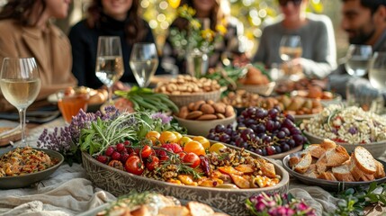 Delicious Food Spread for a Gathering of Friends.