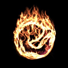 transparent Fireball, Magic energy ball for game. Power orb glow for fantasy wizard illustration. Abstract round element. Png
