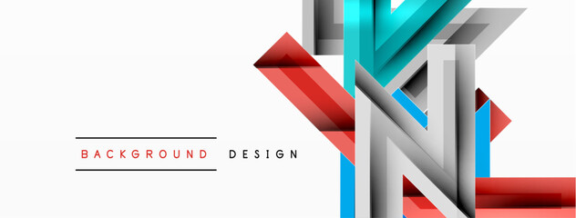 Line zig zag dynamic geometric abstract background. Colorful lines with shadow and light effects, various routes concept. Vector Illustration For Wallpaper, Banner, Background, Card