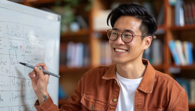 Smiling Teacher Explaining