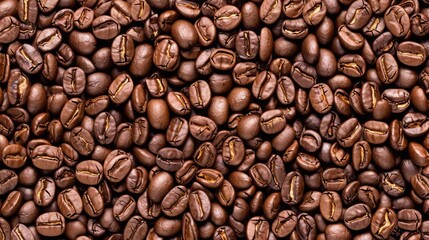 Fototapeta premium Coffee beans macro pile � aromatic caffeine background