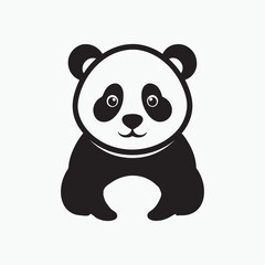 a Panda icon silhouette vector style