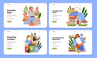 Sustainability Lifestyle. Flat Vector Illustration