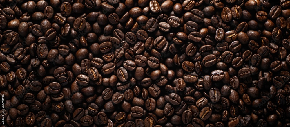 Canvas Prints Roasted coffee beans can serve as a backdrop for a copy space image