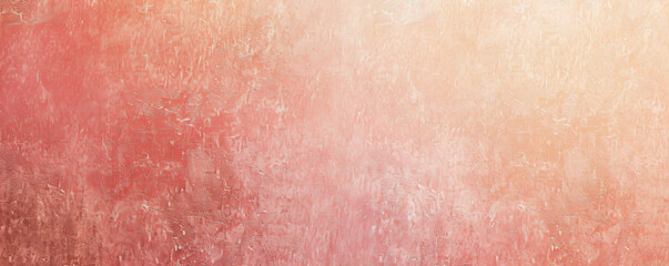 Fototapeta premium A grainy gradient banner background blending shades of soft peach and rich coral, with a subtle