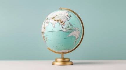 Globe map, creative model pose, high-resolution photo, flat design illustration, realistic photo, cinematography