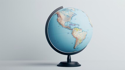 Globe map, creative model pose, high-resolution photo, flat design illustration, realistic photo, cinematography