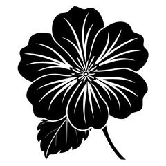Geranium flower silhouette vector illustration 