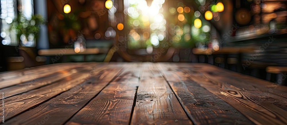 Wall mural blurry rustic interior background with defocused abstract look for copy space image