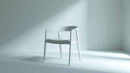 A 3D rendered chair with minimalist design