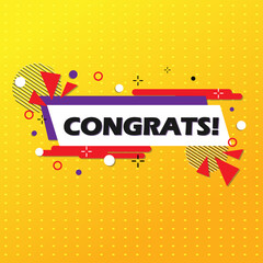 Fototapeta premium Congrats speech bubble banner for business marketing and advertising vector illustration banner for business marketing advertising