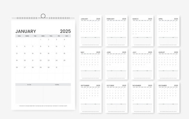2025 minimal calendar design template