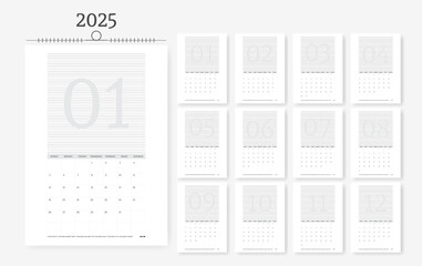 2025 minimal calendar design template