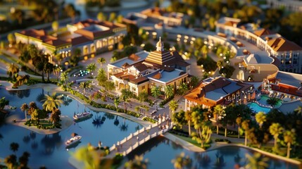 Fototapeta premium Tourist Resort Maquette Visualization 