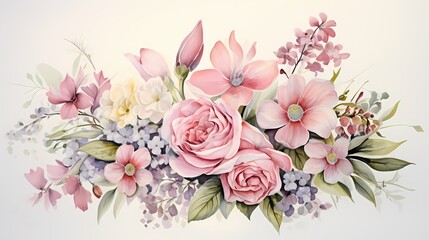 Elegant watercolor flowers perfect for greeting cards, invitations, and home decor prints.