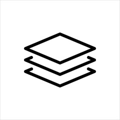 3 layers icon. For web design isolated on a white background, editable stroke vector illustration eps10.