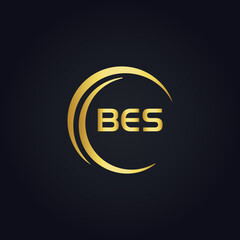 BES logo. B E S design. White BES letter. BES, B E S letter logo design. B E S letter logo design in GOLD, GOLDEN LOGO, THREE, style. letter logo set in one artboard. B E S letter logo vector design.
