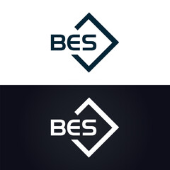 Fototapeta premium BES logo. B E S design. White BES letter. BES, B E S letter logo design. B E S letter logo design in GOLD, GOLDEN LOGO, THREE, style. letter logo set in one artboard. B E S letter logo vector design.