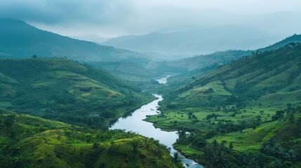 photo of nature beautiful hills and beautiful river
