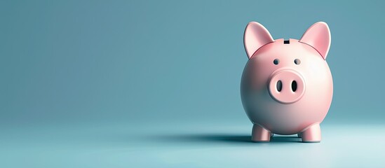 Savings concept depicted with a piggy bank in a simple and clear depiction with copy space image