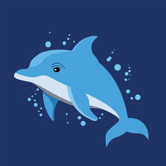 Dolphin animal cute cartoon isolated