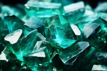 Obraz premium Emerald gemstones closeup.