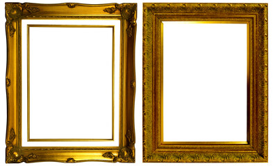 picture frame png , Set of golden frames - Isolated transparent PNG background - Premium pen tool cutout