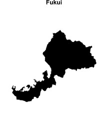 Fukui prefecture blank outline map
