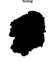Tochigi prefecture blank outline map