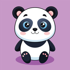 Naklejka premium Adorable Cute Panda Logo Design