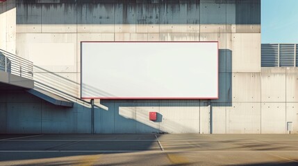 Obraz premium Blank horizontal billboard at a bus stop on a city street. In the background, buildings and road