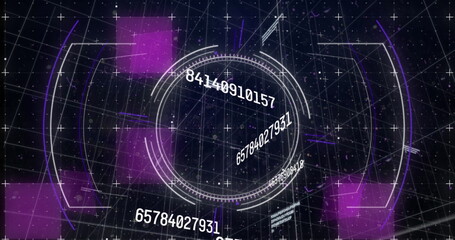 Obraz premium Image of financial data processing over scope scanning