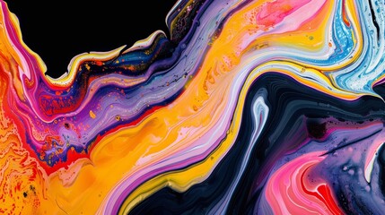 Fototapeta premium Abstract background of watercolor paints in black colors, close-up, an ultrafine detailed painting, plastic