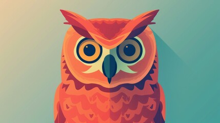 Fototapeta premium Owl with big eyes. Illustration of a cartoon cute owl.