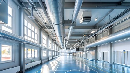 A ventilation system in a sports complex that