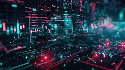 Obraz premium Stock market charts and trading platforms on screens with copy space in the right side --chaos 20 --ar 16:9 --fast Job ID: 08437a39-884b-48b8-9e08-e80d1affac71