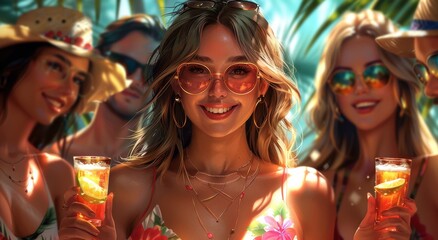 Whimsical summer bash in cartoon party charm.