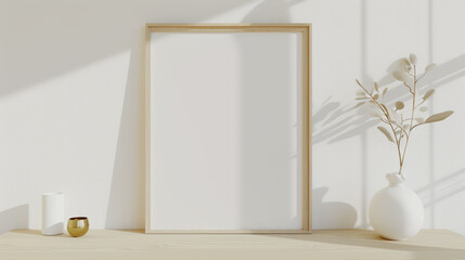 mockup frame in home interior background