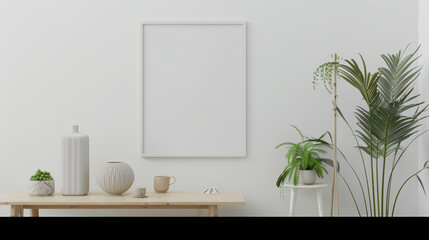 mockup frame in home interior background