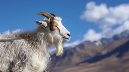 Fototapeta premium Pigmy goat, showcasing its unique features and horns