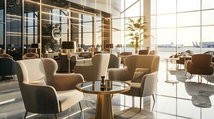 Interior of a vip lounge at an airport image