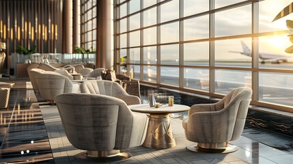 Interior of a vip lounge at an airport