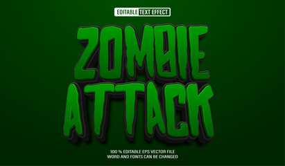 Editable 3d text style effect - Zombie Attack  text effect Template