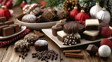 Holiday Joy in Every Bite Festive Chocolate Candies and Cookies in Christmas Packaging