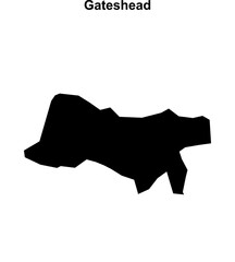 Gateshead blank outline map
