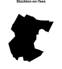 Stockton-on-Tees blank outline map