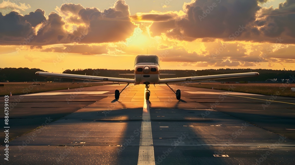 Poster A light airplane with a painted fuselage standing img