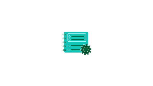 Specification icon animation video. Document and Setting icon.